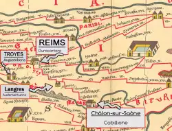 Paris Reims Chalons Langres Peutinger Route Romaine
