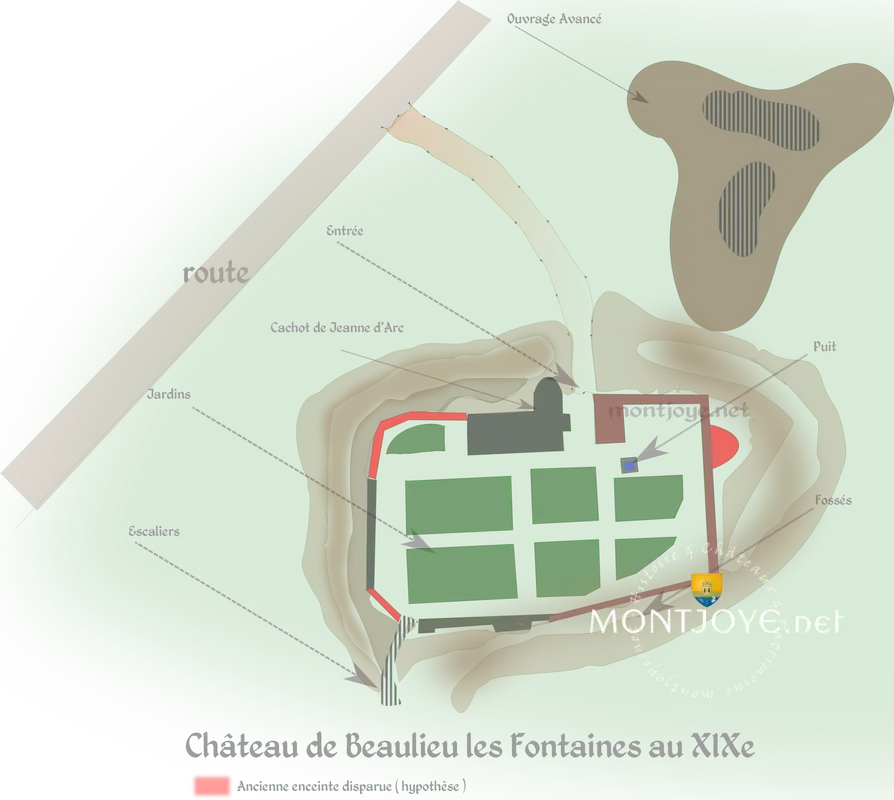 Plan du château de Beaulieu les Fontaines au XIXe plan beaulieu les fontaines selection 1
