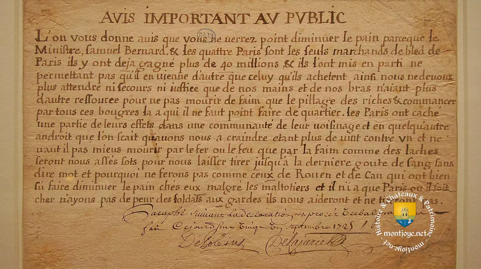 avis important au public