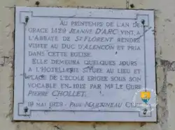 Eglise Plaque Jeanne Darc Saumur 