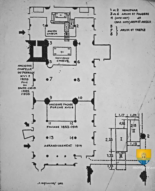 Plan de l'église selon les périodes Plan de l'église selon les périodes