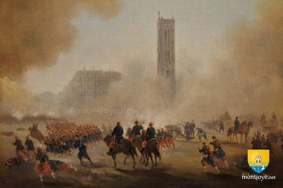 Tour Saint Jacques, prise de la tour Saint-Jacques par les troupes Versaillaises à la mi-mai 1871, peinture de Gustave Boulanger, Musée Carnavalet