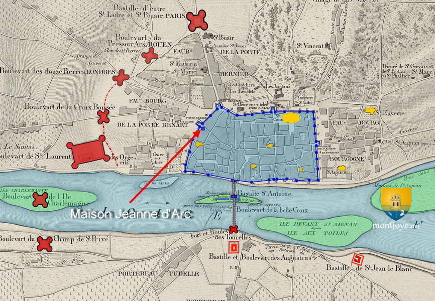 Maison Jeanne d'Arc, Plan Orléans 1429