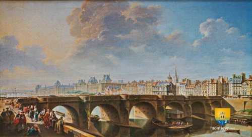 Pont Neuf et le Louvre au fond. 1755, par Jean Baptiste Nicolas Raguenet