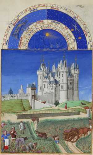 Château de Saumur - Très riches heures du duc de Berry ( septembre ) XVe.