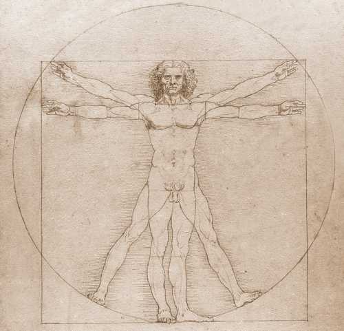 L’Homme de Vitruve est un célèbre dessin annoté, réalisé vers 1490 à la plume, encre et lavis sur papier, par Léonard de Vinci